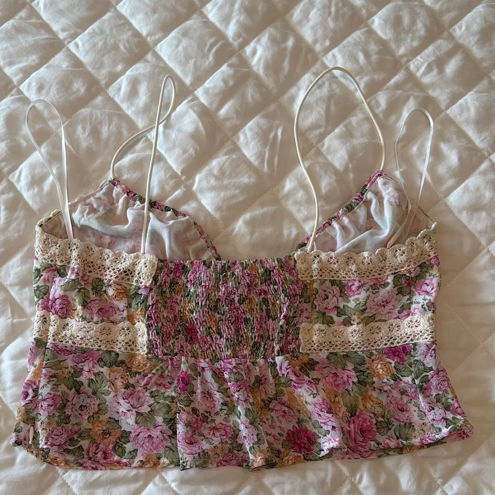 Princess Polly Emilee Top Pink Floral Cami Crop size 10 - Picture 5 of 11